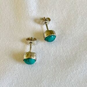 Turquoise and Sterling Silver Post Earrings